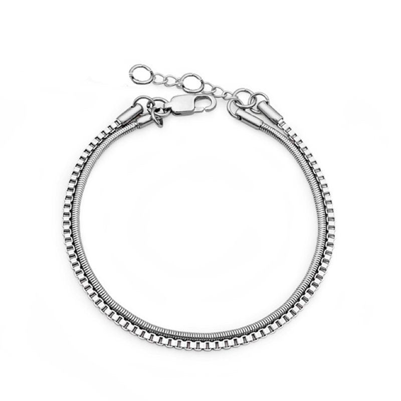 Layered Snake & Cuban Bracelet | 316L Titanium Steel | OVRSZN