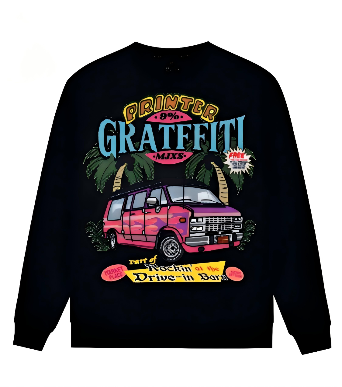 Big Van Graphic Sweatshirt – Oversized Hip Hop Streetwear Pullover with Original Artwork