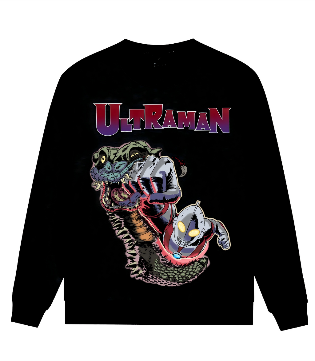Ultraman Graphic Sweatshirt – Oversized Hip Hop Streetwear Pullover with Original Artwork