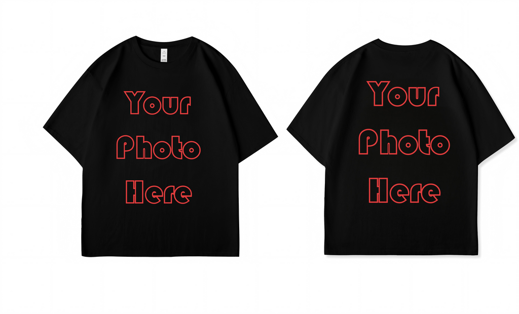 Your Photo Custom Tee – Create Your Own Oversized Streetwear T-Shirt