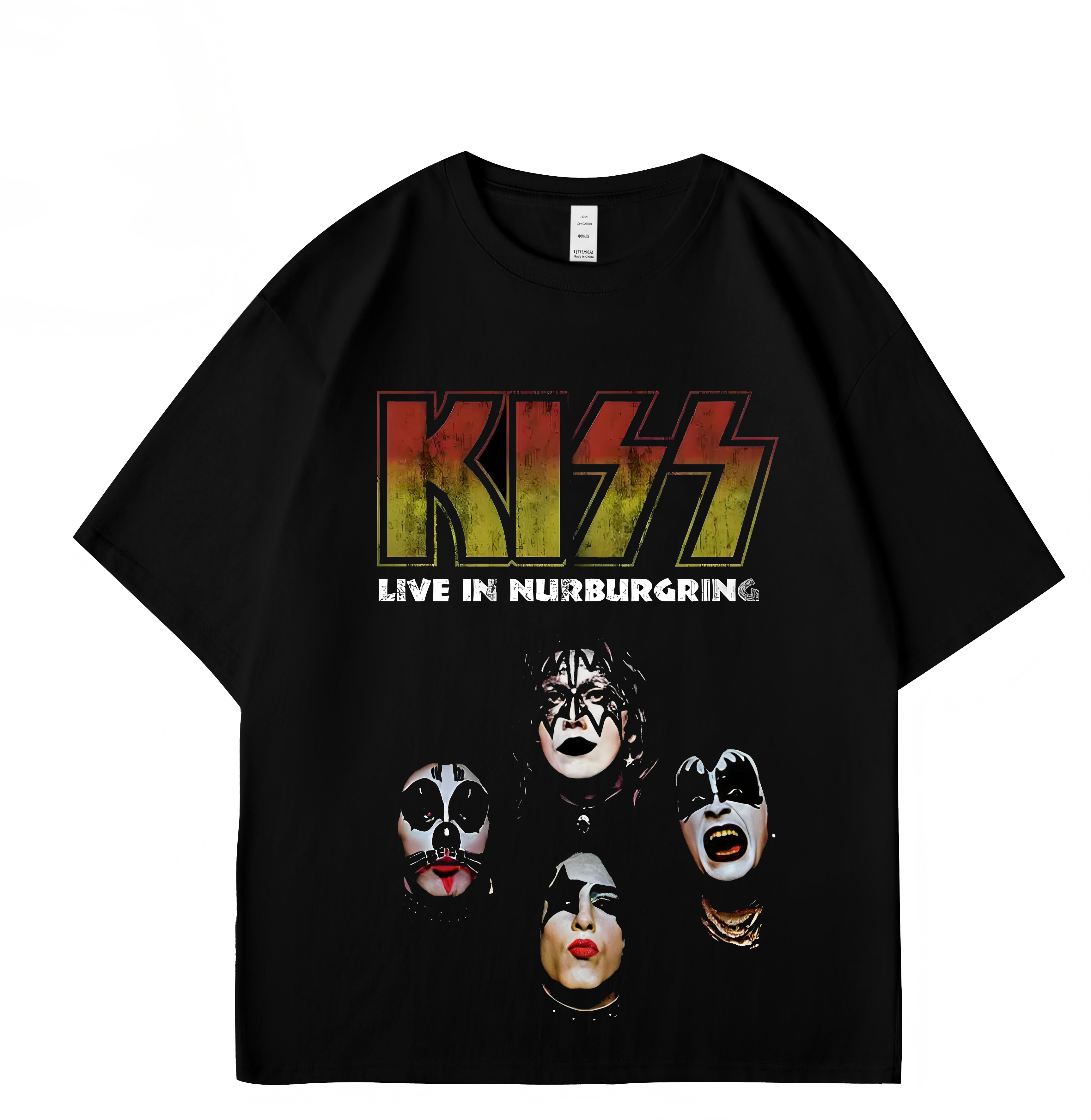 KISS Band Graphic Tee – Oversized Hip Hop Streetwear T-Shirt with Original Artwork